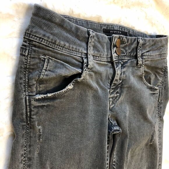 Hudson Flap Pocket Distressed Skinny Ankle Jeans - Women’s 27 - Picture 7 of 11